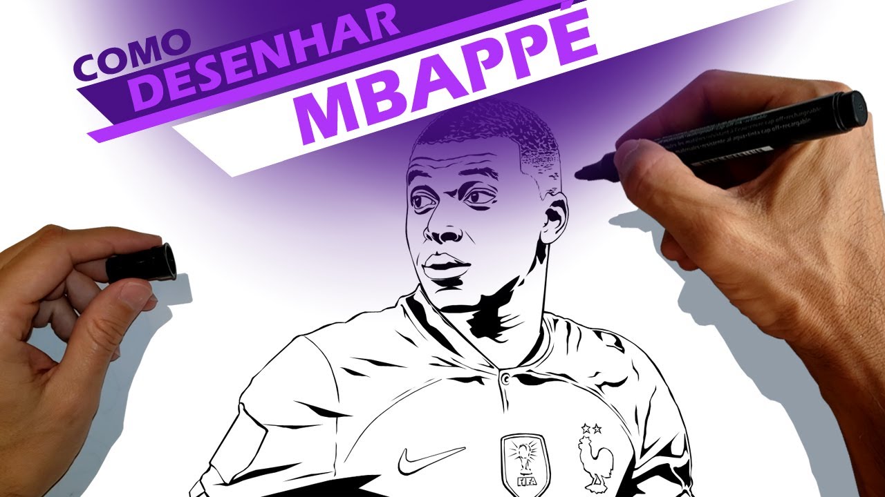 COMO DESENHAR a FIGURINHA do MBAPPÉ - DRAWING the