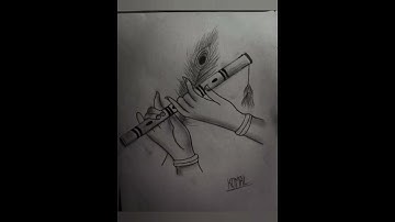 Flute drawing ✏️ #krishna #flute #radhakrishna #instrumental #shorts