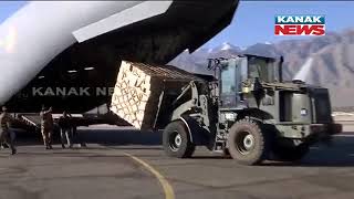 Indian Air Force Supplying Food In Depots At Leh