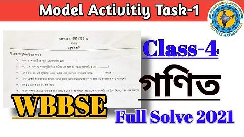 Class-4 Math(গণিত)Model Activity Task part -1 Full Solve#WBBSE‎@Educational Activities Bengali 