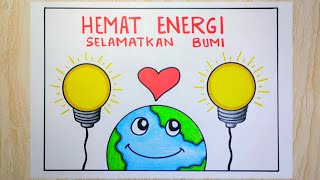 Menggambar poster hemat energi yang mudah