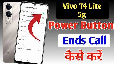 Vivo T4 Lite 5g power button ends call setting | disconnect call power button call cut Vivo T4 Lite