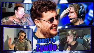 CS GO PROS & CASTERS REACT TO ZYWOO UNREAL PLAYS