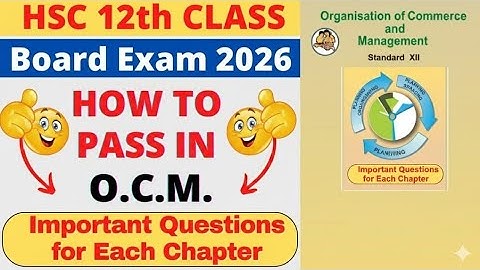 OCM Imp Question CLASS 12TH |HSC EXAM 2026|Most Important Questions |ARK sir