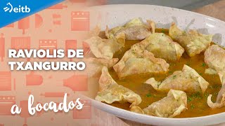 A BOCADOS: Raviolis de txangurro