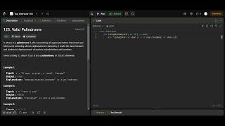 Celebrity 175. Valid Palindrome Leetcode #palindrome #python #leetcode #solve #dsalgo #dsa #code #problem #sql Profile