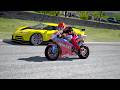 Yamaha R1M MotoGP vs Hypercars vs Batman Arkham Knight vs Batmobile Justice League at Old SPA