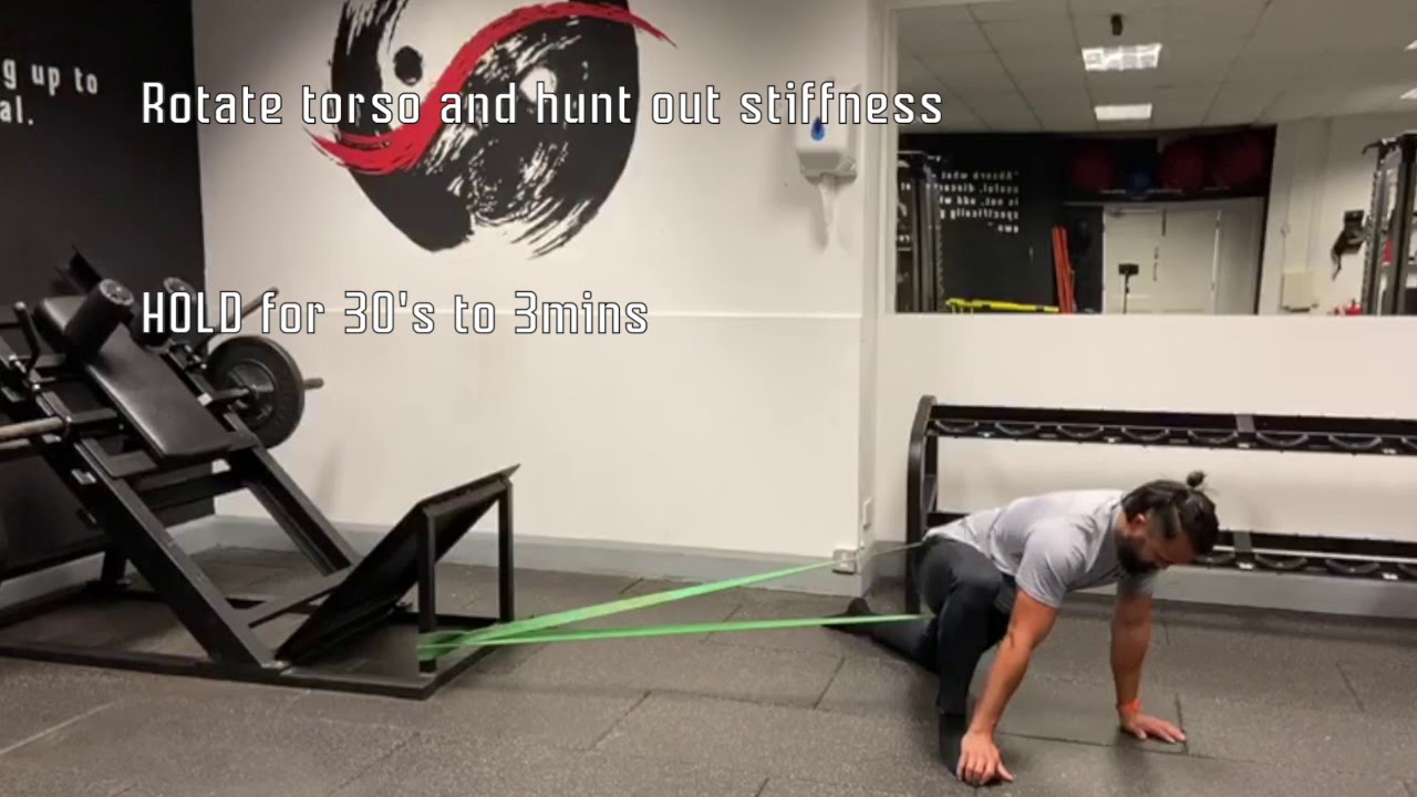 Hip External Rotation Mobility : SL Flexion (Banded) - YouTube