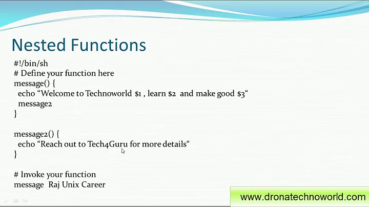 39. Unix Tutorial  -  Shell Functions - Part II