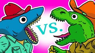 &quot;Robot COWBOY DINO VS. Robot COWBOY SHARK!&quot; - Team SHARK VS. Team DINO #76 +Best Of!!)