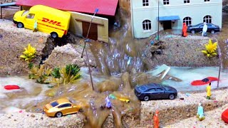 Mini Town Model Disaster - Dam Breach Movie - Diorama Destruction
