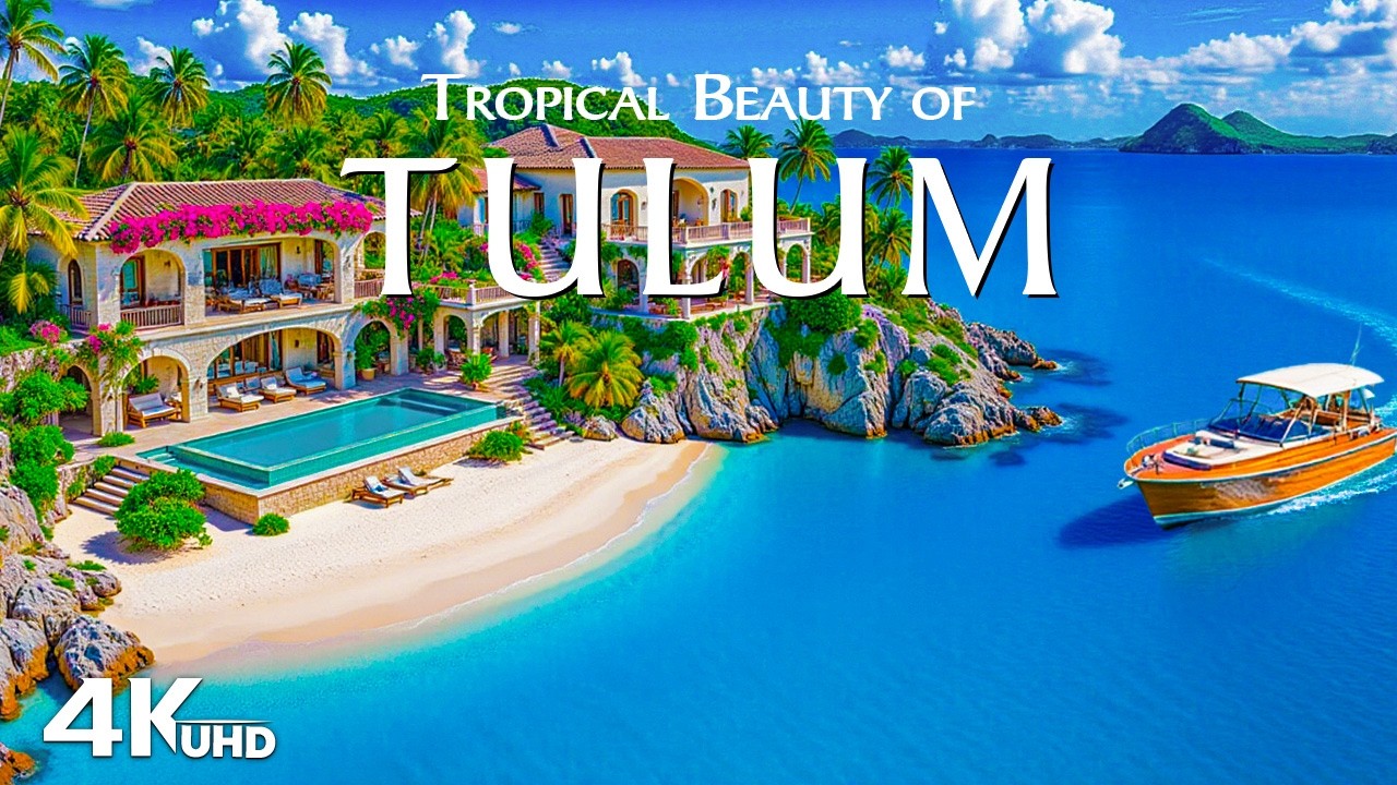 TULUM ISLAND PARADISE IN 4K DRONE FOOTAGE | Luxury Beachfront Villas & Stunning Blue Ocean Views