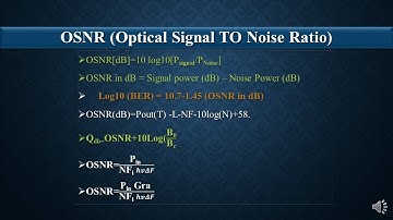 OSNR in DWDM  (Optical Signal To Noise Ratio of Channel)