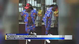 Authorities search for suspect involved in Birmingham robbery