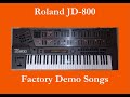 Roland jd800  dmo interne  factory demo song  multi mode