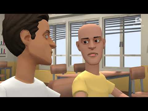 Joey copies Caillou in class and gets  grounded
