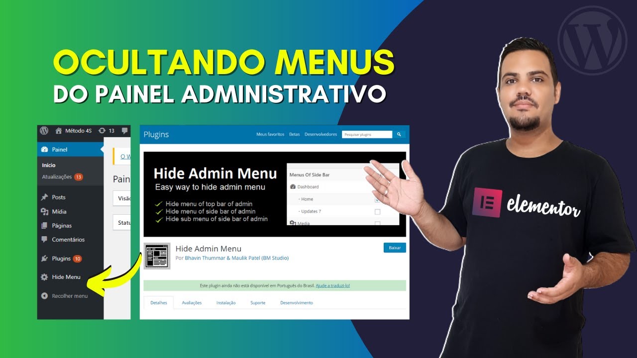 Como Ocultar Menus do Painel Administrativo do WordPress | Plugin Hide ...