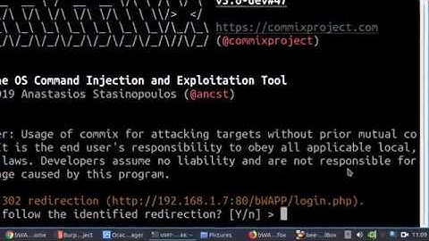 OS Command Injection Commix Burp Suite bWAPP