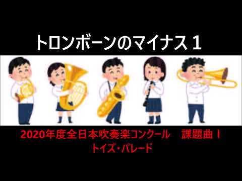 【課題曲】　2021年度全日本吹奏楽コンクール　課題曲Ⅰ　トイズ・パレード FULL SCORE 動画　トロンボーンのマイナス１の合奏