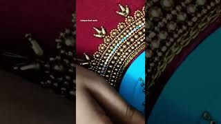 Trending Front Neck Aari Work Design✨#shorts#trendingshorts#art#aariwork#aaribusiness