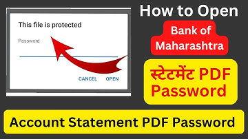 how to open Bank Of Maharashtra account statement pdf password |  statement pdf password hindi