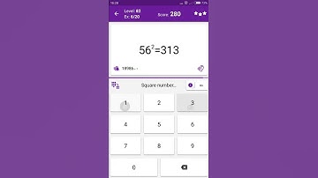 Math Tricks - Training mode - square numbers between 50 and 59 - level 082 (Number Keyboard)