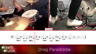 Bass Drum Snare Drum Technique 110 bpm Drag Paradiddle Right Foot