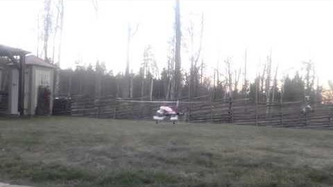 T-Rex 800e with Bell 222 fuselage first flight