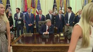 Trump takes Iran, Saudi Arabia questions at nuclear innovation meeting