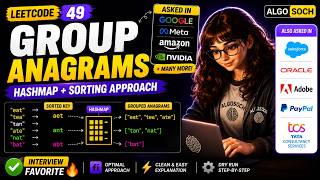 LeetCode 49 Group Anagrams | HashMap + Sorting Approach | Important Strings Interview Question| Java