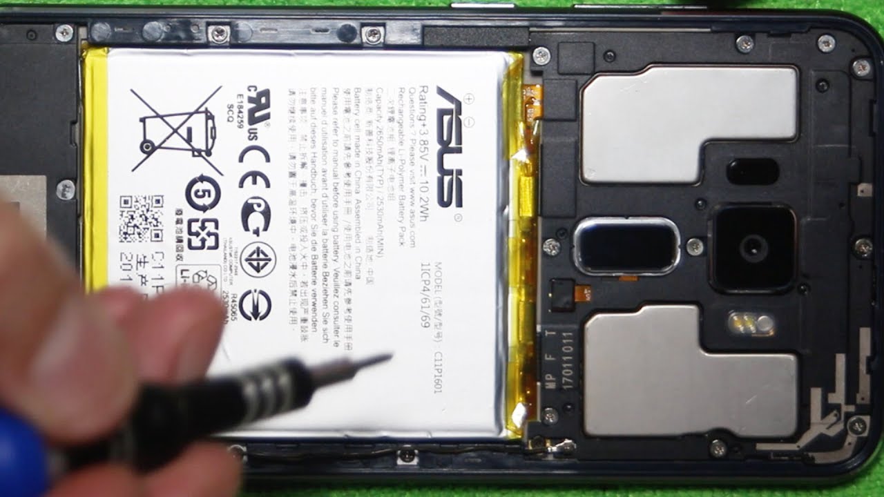 ASUS ZenFone 3 ZE520KL バッテリー交換修理やり方方法 - YouTube