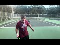 Practicing drop volleys and trick shots off the Slinger Tennis ball machine