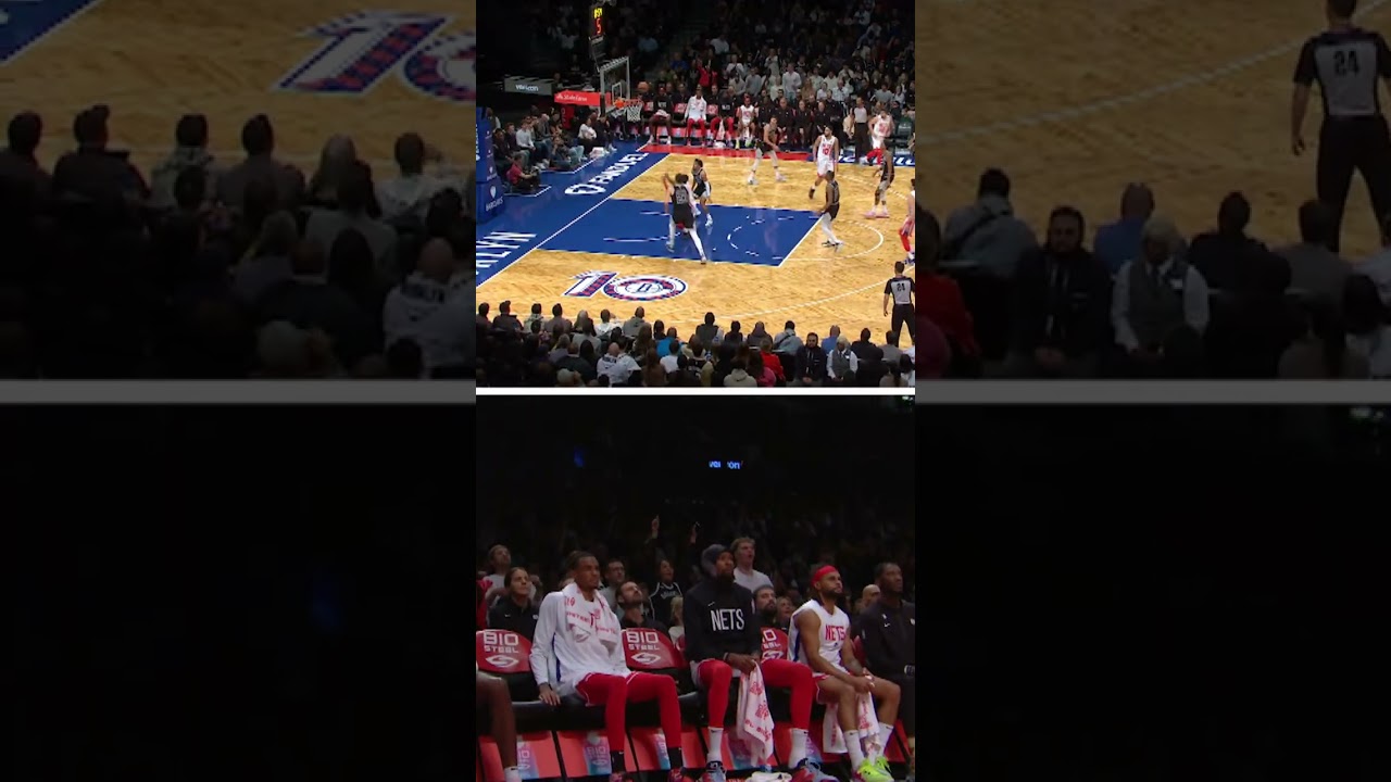 Watch the Nets bench reaction to Kyrie's putback dunk 😂 | 