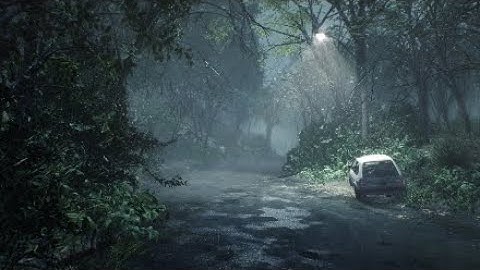 Video Game Ambience Asmr - (The Evil Within 2) Rainy Back Country Road