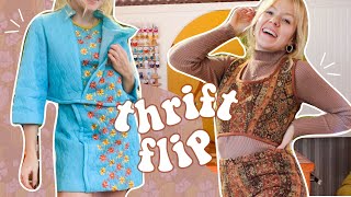 THRIFT FLIP | some colorful extreme diy clothing transformations ~ making 2 piece sets | WELLLOVED