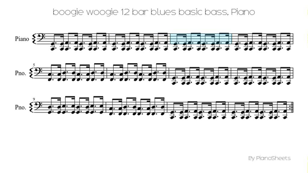 boogie woogie 12 bar blues basic bass piano solo youtube 12 bar blues piano sheet music