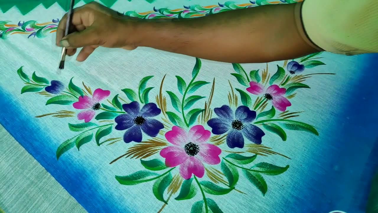 fabric painting || fabric painting on clothes easy || fabric paint easy -  YouTube