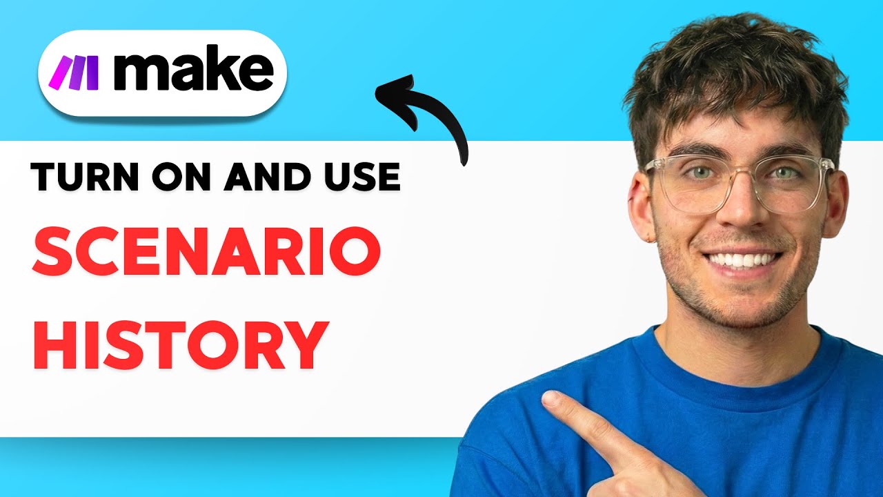 Make.com scenario history tutorial thumbnail