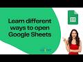 Topic- 1. How to open Google Sheets in different ways #GoogleSheetTips #OfficeSkills#AmzineInstitute