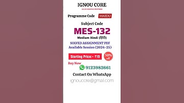 MES 132 Solved Assignment PDF 2024-25 in Hindi, MAEDU program MES-132 Solved assignments