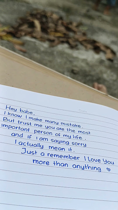 Handwriting : Sorry Letter to Someone