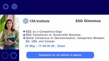 CFA Society Bulgaria Webinars - ESG Dilemmas
