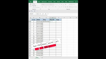 Find Day,Month and Year From Date in excel Using Text Function✌✨