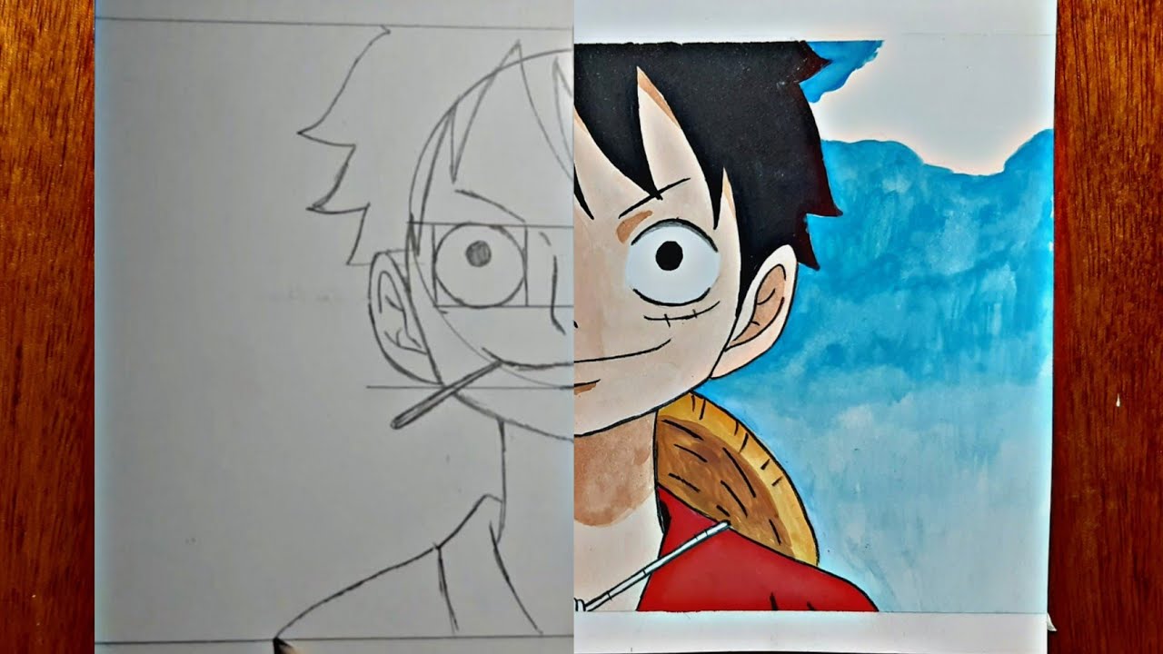 Tutorial Completo: Como Desenhar Monkey D. Luffy de One Piece Passo a Passo  - Designer and illustrator