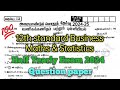 12th Business Maths &amp; Statistics Half Yearly Question Paper 2024 Tamil Medium