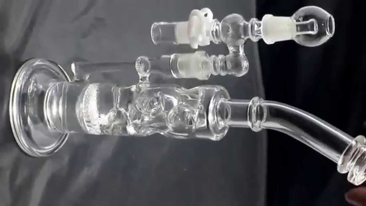 Glass egg Recycler Double Perc Honeycomb to Swiss Water Bongs