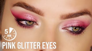 Soft Pink Glitter Eyeshadow Tutorial -  5 MINUTE MAKEUP TUTORIAL | Jolie Beauty
