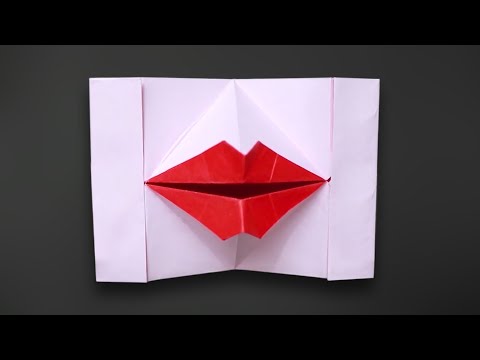 Origami Mouth Puppet (Kissing Lips) - How to Fold