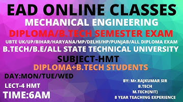 HMT | MECHANICAL | for DEPLOMA / B.TECH SEMESTER EXAM BY RAJKUMAR SIR 6:00am live |LEC-4