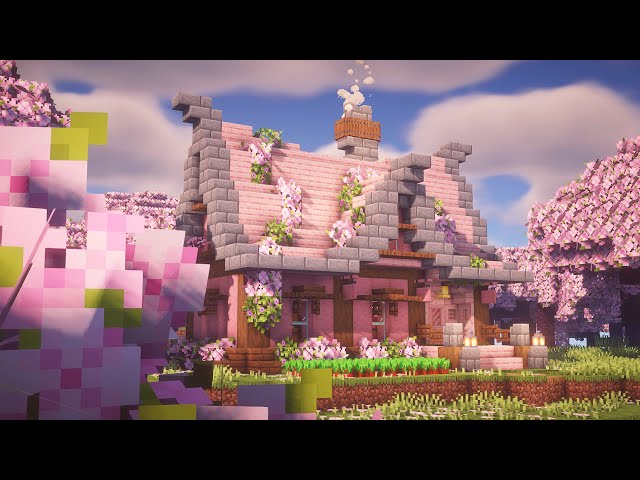 CASA AESTHETIC ROSA DO BIOMA CHERRY DA 1.20 MINECRAFT Minecraft Map